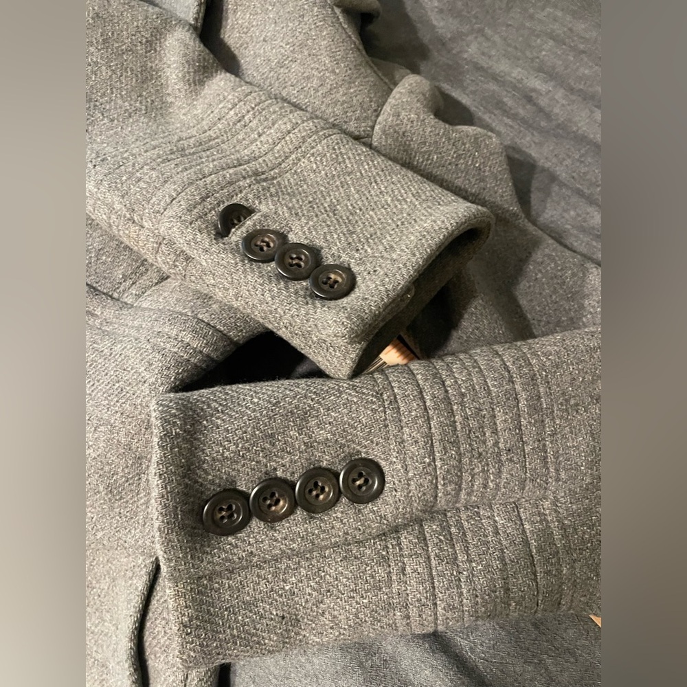 J. Crew Gray Wool-Blend Pea Coat with Belted Waist - Picture 11 of 14